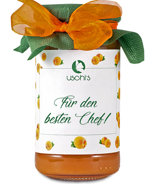 Geschenkmarmelade Marille "Für den besten Chef"